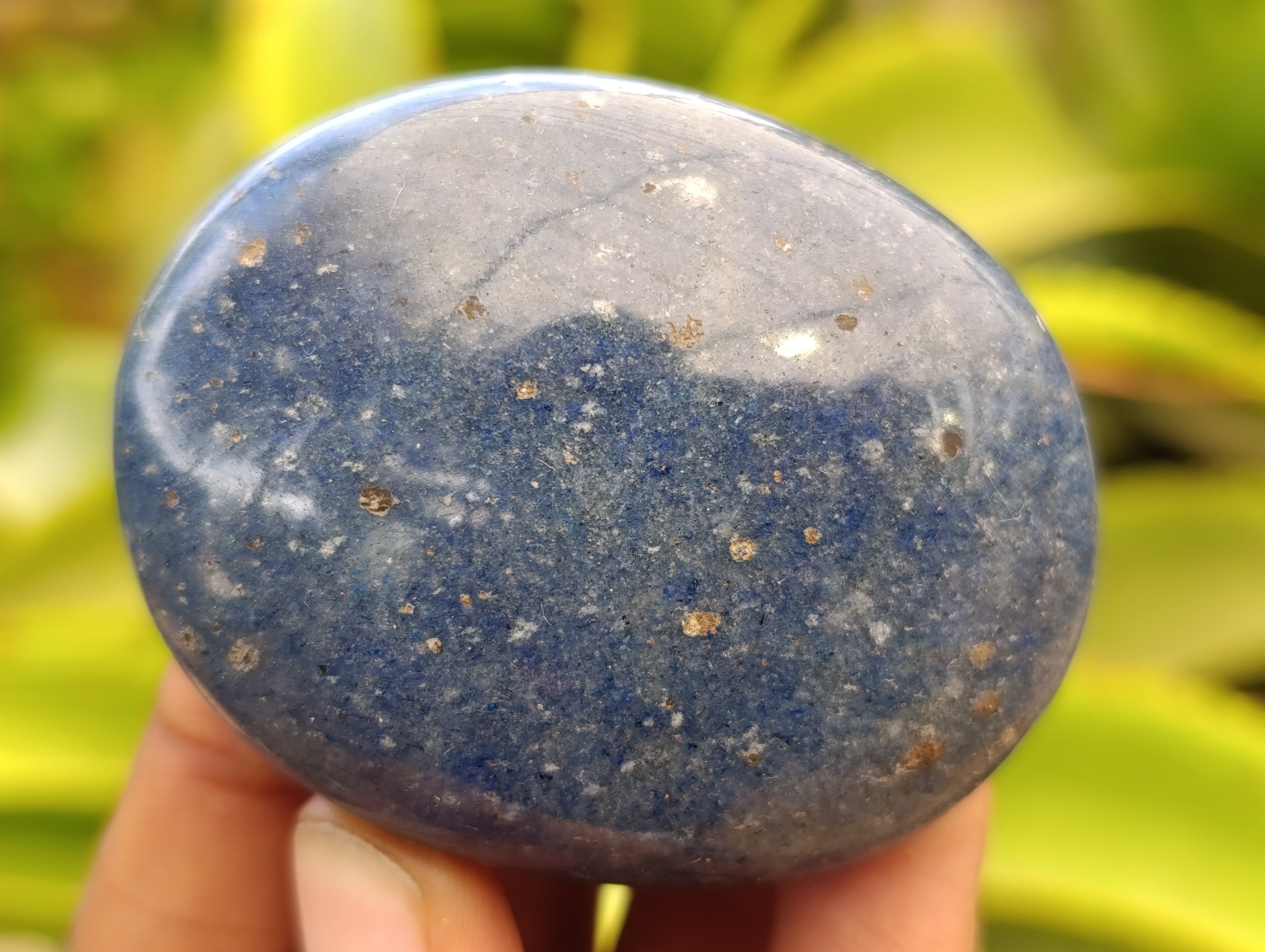 Polished Lazulite Palm Stones x 12 From Madagascar - Toprock Gemstones and Minerals 