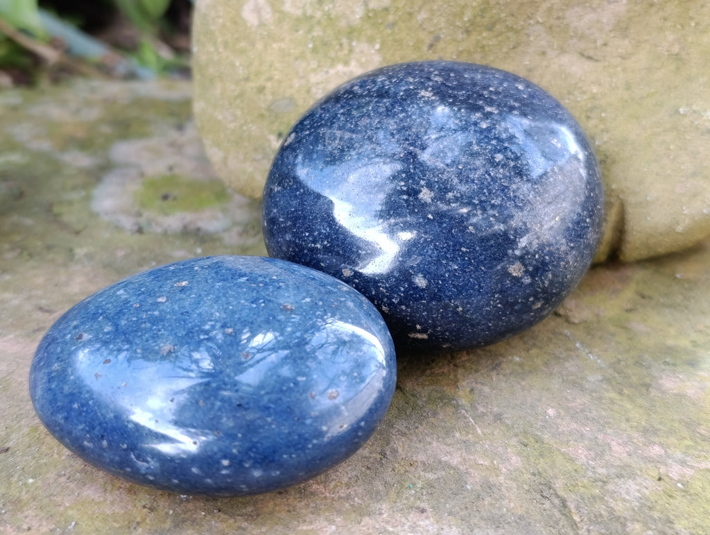 Polished Lazulite Palm Stones x 12 From Madagascar - Toprock Gemstones and Minerals 