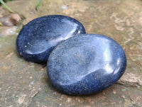 Polished Lazulite Palm Stones x 12 From Madagascar