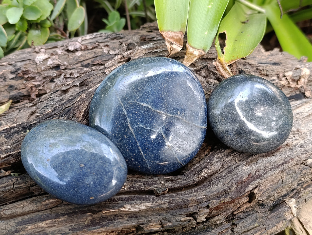 Polished Lazulite Palm Stones x 12 From Madagascar - Toprock Gemstones and Minerals 