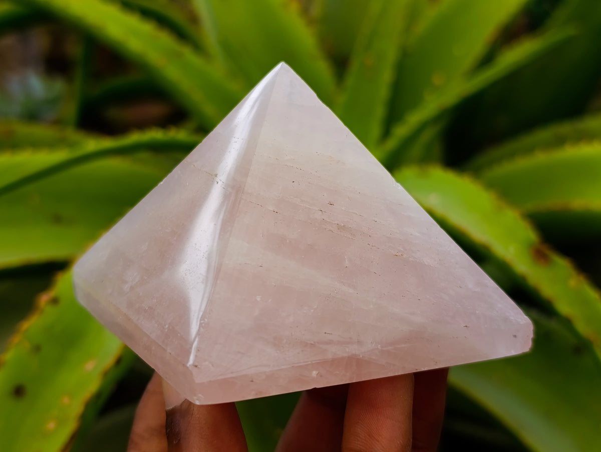 Polished Rose Quartz Pyramids x 4 From Ambatondrazaka, Madagascar - Toprock Gemstones and Minerals 