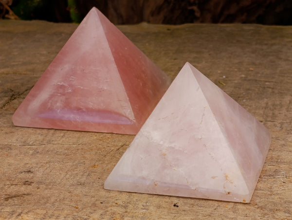 Polished Rose Quartz Pyramids x 4 From Ambatondrazaka, Madagascar