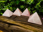 Polished Rose Quartz Pyramids x 4 From Ambatondrazaka, Madagascar - Toprock Gemstones and Minerals 