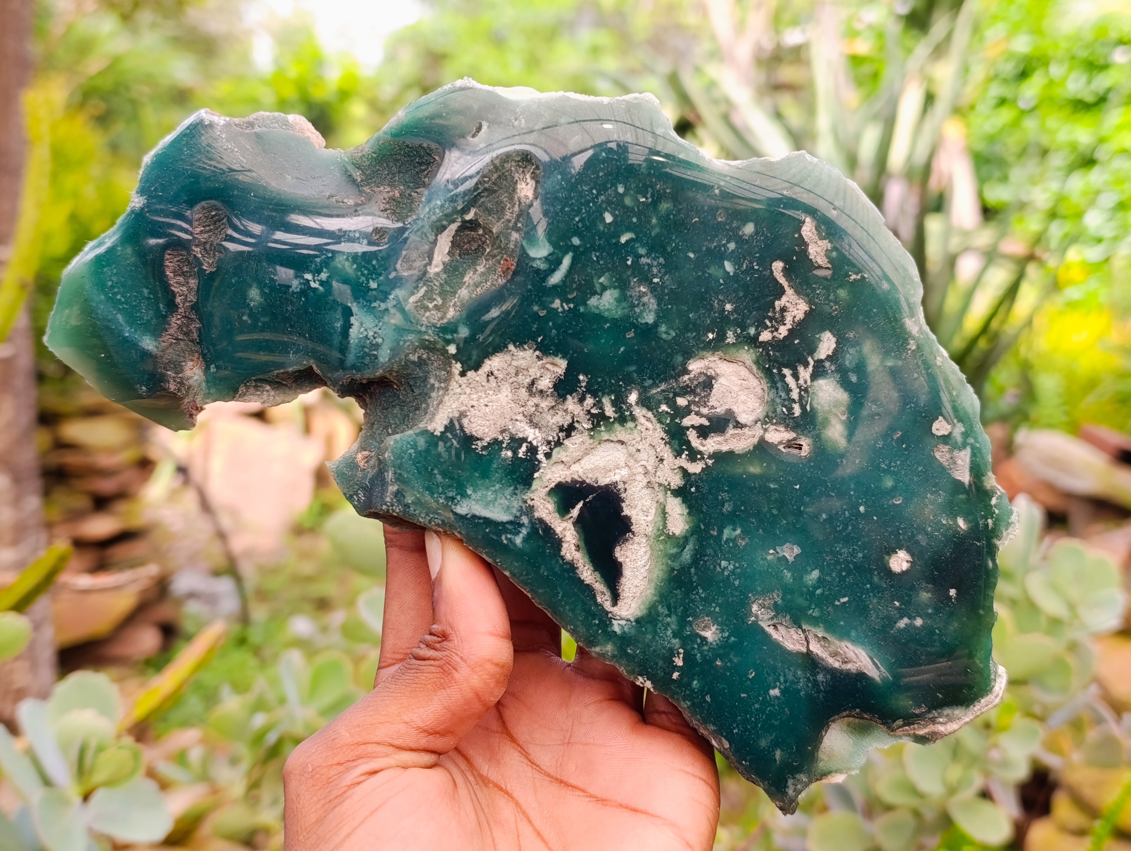 Polished On One Side Emerald Mtorolite Plates x 2 From Mutorashanga, Zimbabwe - Toprock Gemstones and Minerals 