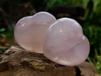 Polished Rose Quartz Hearts x 6 From Ambatondrazaka, Madagascar - Toprock Gemstones and Minerals 