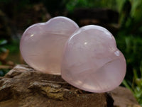 Polished Rose Quartz Hearts x 6 From Ambatondrazaka, Madagascar