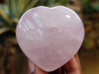 Polished Rose Quartz Hearts x 6 From Ambatondrazaka, Madagascar