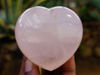 Polished Rose Quartz Hearts x 6 From Ambatondrazaka, Madagascar - Toprock Gemstones and Minerals 