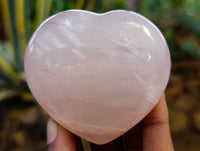Polished Rose Quartz Hearts x 6 From Ambatondrazaka, Madagascar