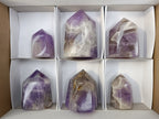 Polished Chevron Amethyst Points x 6 From Ankazobe, Madagascar - Toprock Gemstones and Minerals 