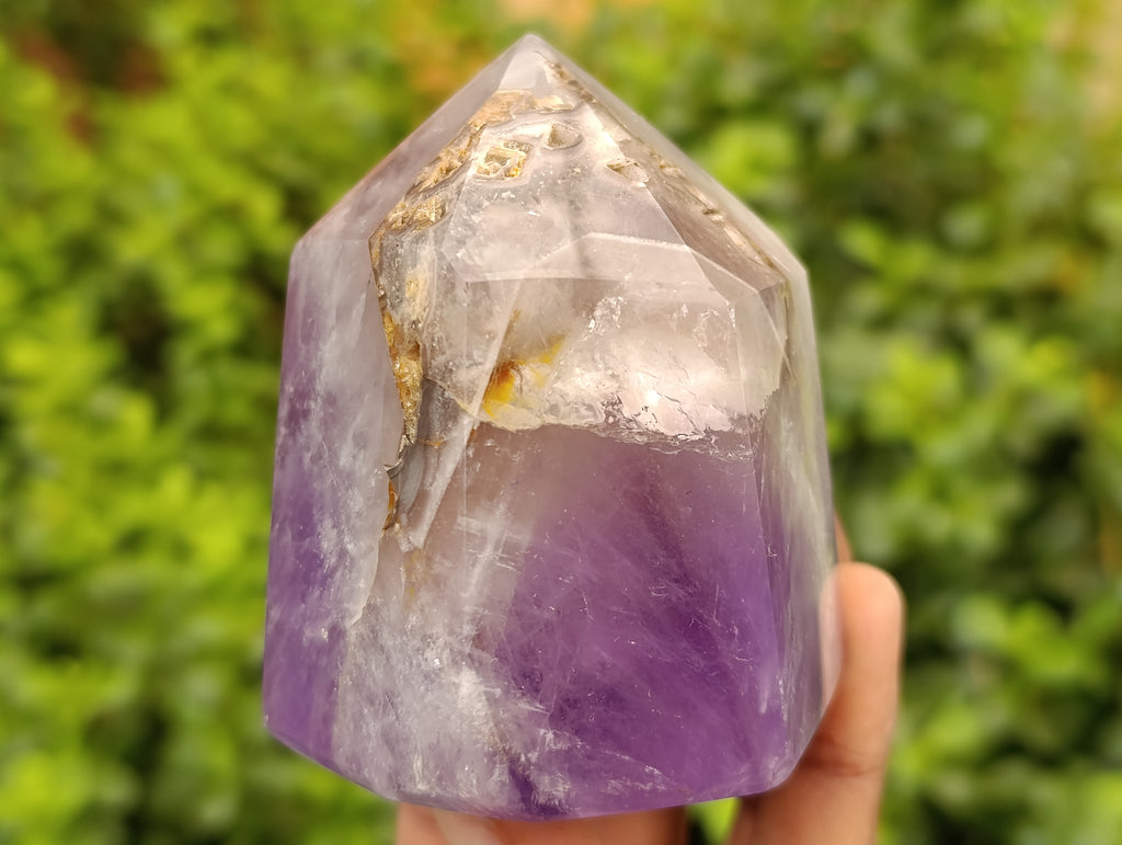 Polished Chevron Amethyst Points x 6 From Ankazobe, Madagascar - Toprock Gemstones and Minerals 