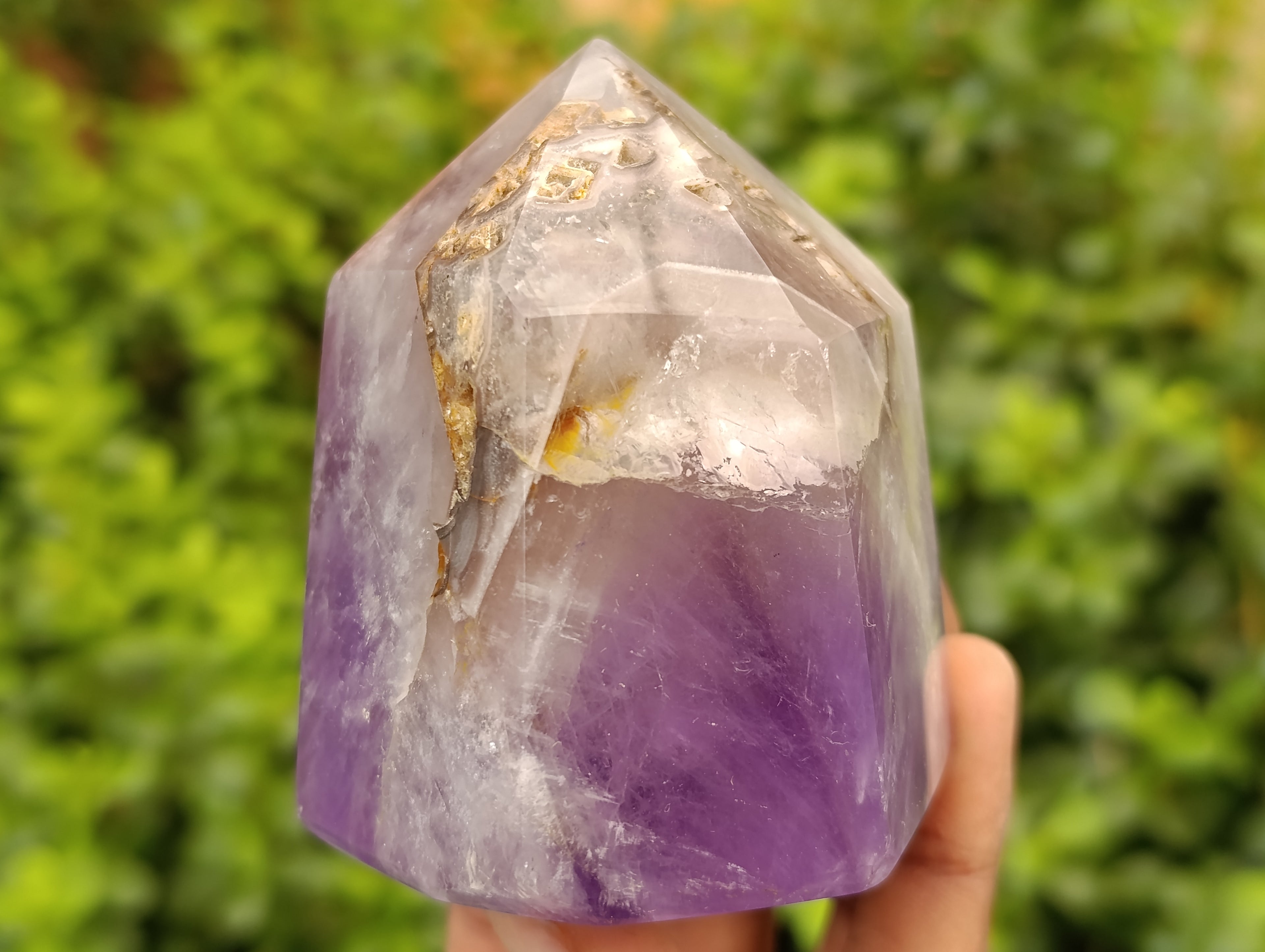 Polished Chevron Amethyst Points x 6 From Ankazobe, Madagascar - Toprock Gemstones and Minerals 