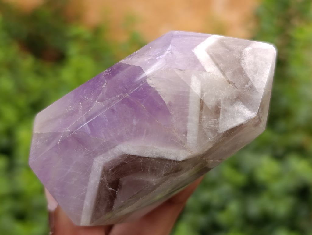 Polished Chevron Amethyst Points x 6 From Ankazobe, Madagascar - Toprock Gemstones and Minerals 