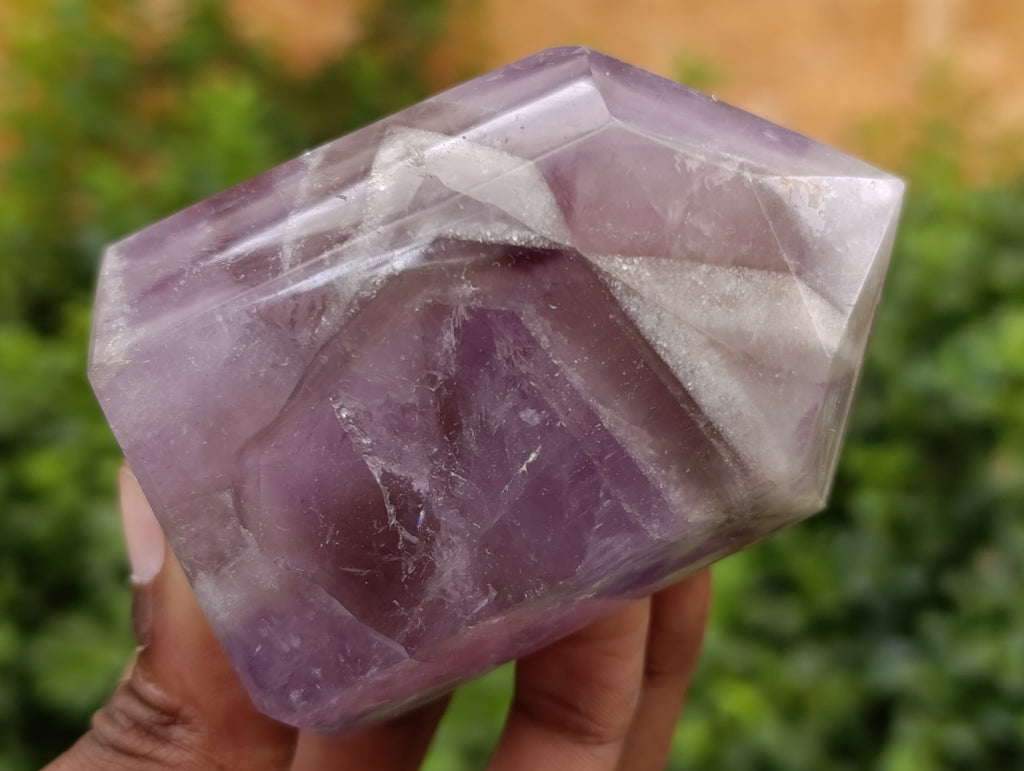 Polished Chevron Amethyst Points x 6 From Ankazobe, Madagascar - Toprock Gemstones and Minerals 