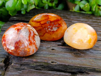 Polished Carnelian Palm Stones x 14 From Madagascar