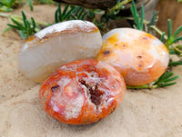 Polished Carnelian Palm Stones x 14 From Madagascar