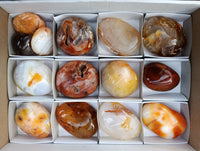 Polished Carnelian Palm Stones x 14 From Madagascar