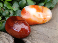 Polished Carnelian Palm Stones x 14 From Madagascar
