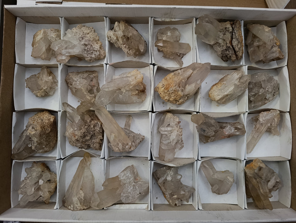 Natural Quartz Clusters x 24 From Madagascar - Toprock Gemstones and Minerals 