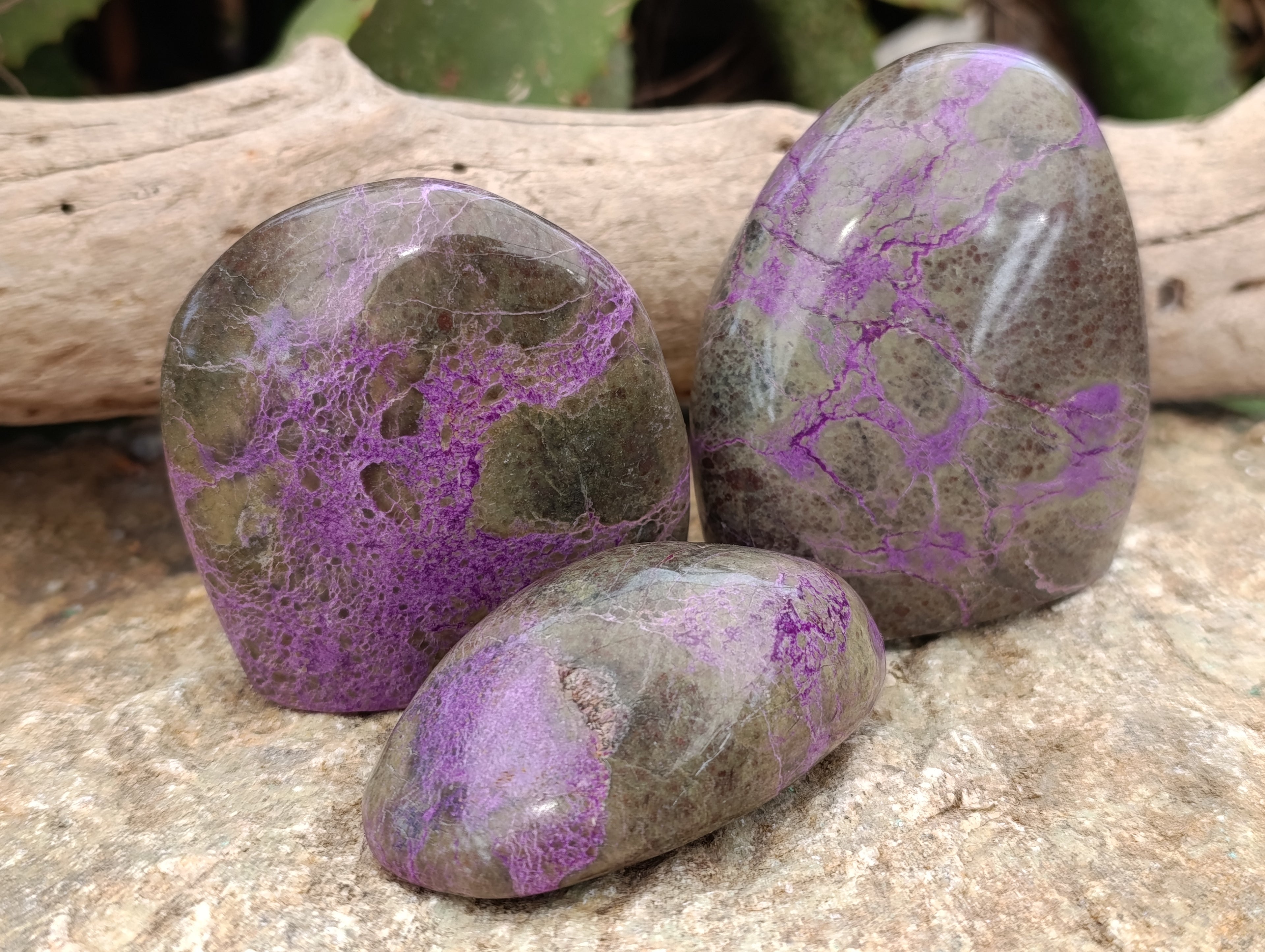 Polished Stichtite Standing Free Forms x 6 From Barberton, South Africa - Toprock Gemstones and Minerals 