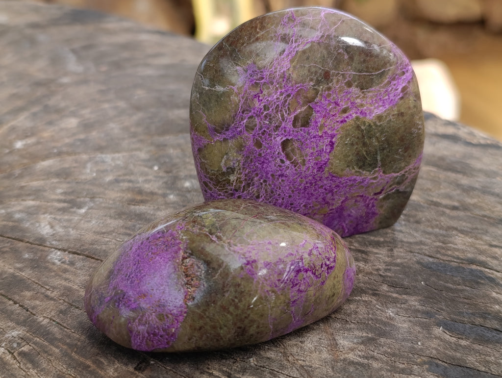 Polished Stichtite Standing Free Forms x 6 From Barberton, South Africa - Toprock Gemstones and Minerals 