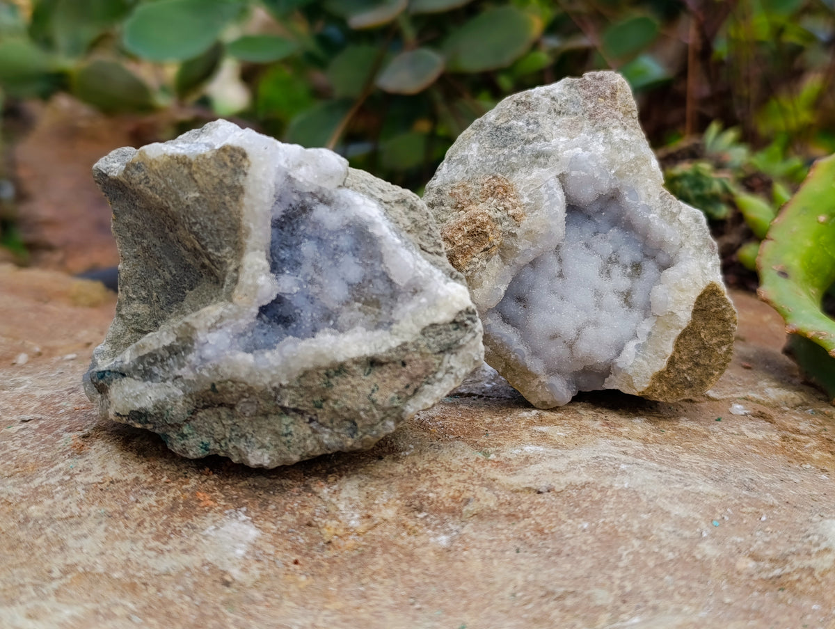 Natural Blue Lace Agate Geode Specimens x 12 From Nsanje, Malawi - Toprock Gemstones and Minerals 