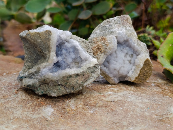 Natural Blue Lace Agate Geode Specimens x 12 From Nsanje, Malawi
