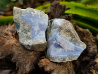 Natural Blue Lace Agate Geode Specimens x 12 From Nsanje, Malawi
