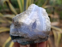 Natural Blue Lace Agate Geode Specimens x 12 From Nsanje, Malawi