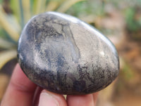 Polished Rare Pharaoh Stone Pyrite in Basalt Palm Stones x 12 Iron Duke Mine, Zimbabwe