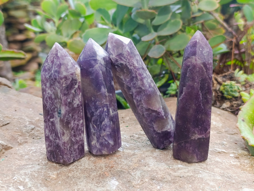 Polished Lepidolite Points x 7 From Vakinankaratra, Madagascar - Toprock Gemstones and Minerals 