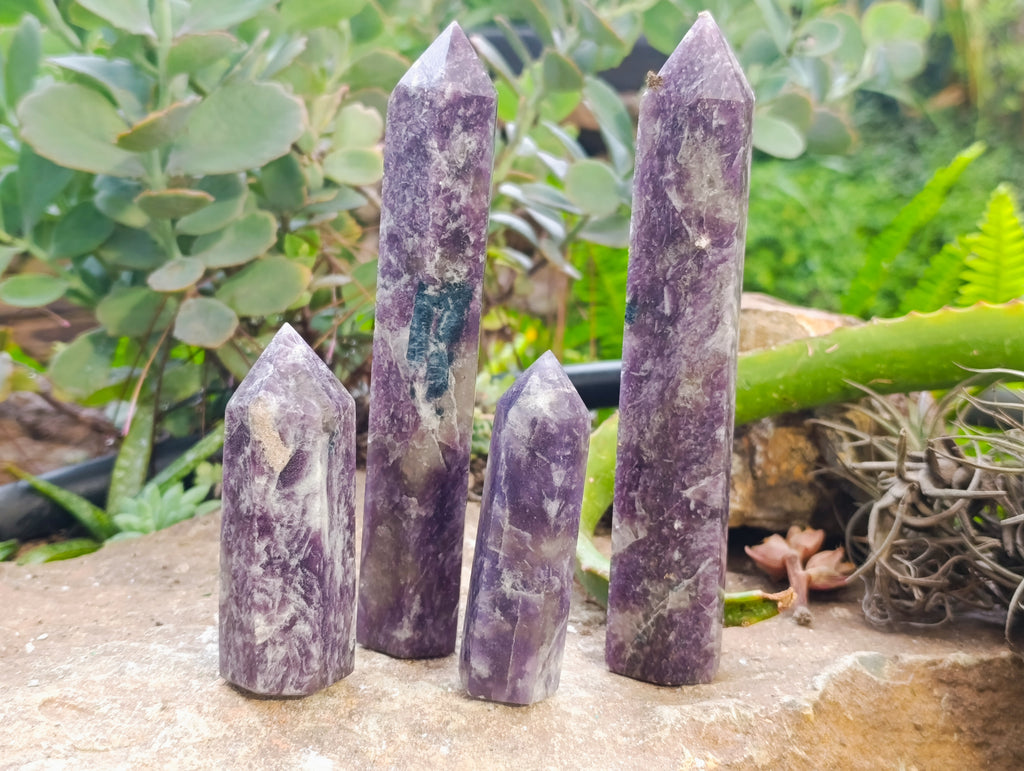 Polished Lepidolite Points x 7 From Vakinankaratra, Madagascar - Toprock Gemstones and Minerals 