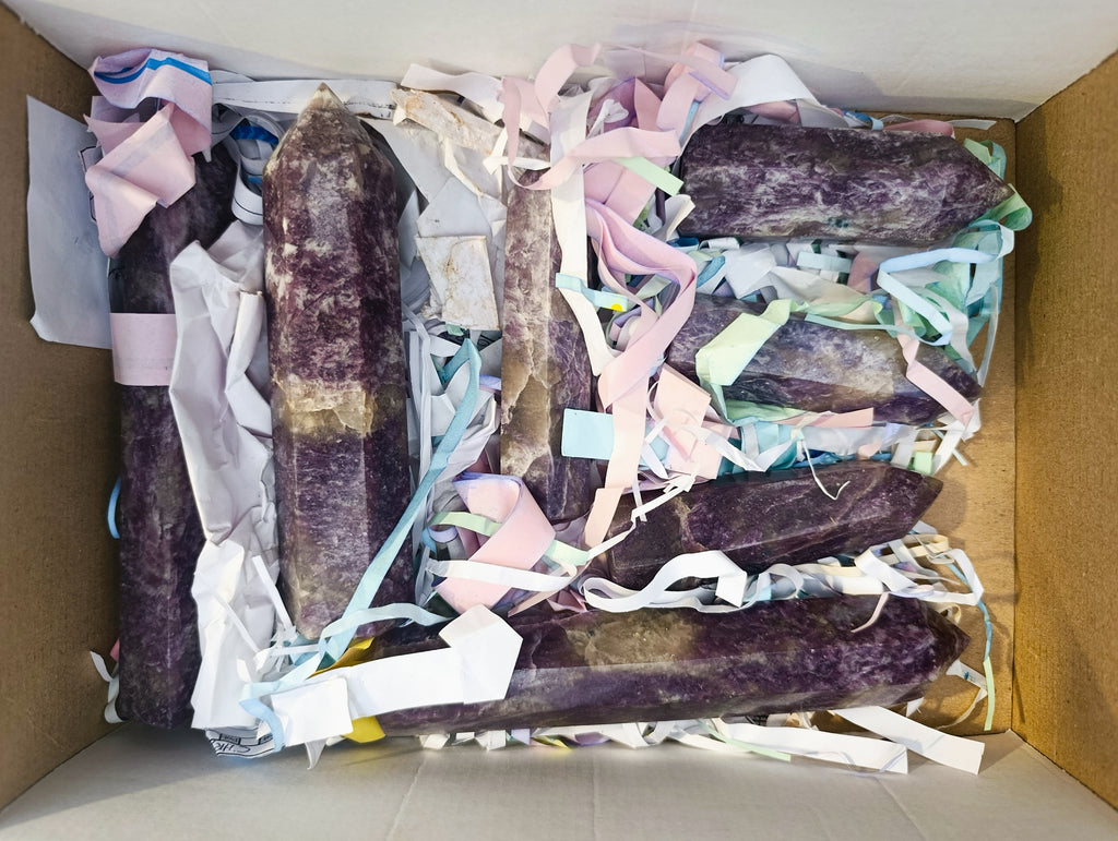 Polished Lepidolite Points x 7 From Vakinankaratra, Madagascar - Toprock Gemstones and Minerals 