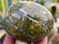 Polished Green Opal Palm Stones x 12 From Betroka, Madagascar