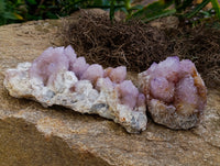 Natural Amethyst Spirit Quartz Clusters x 2 From Boekenhouthoek, South Africa
