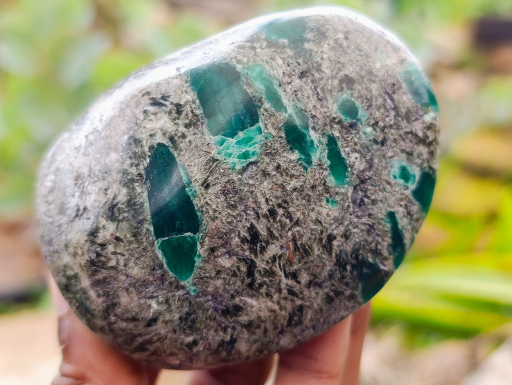 Polished Emerald Mica In Matrix Standing Free Forms x 4 From Mutoko, Zimbabwe - Toprock Gemstones and Minerals 