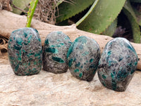 Polished Emerald Mica In Matrix Standing Free Forms x 4 From Mutoko, Zimbabwe