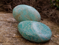 Polished Amazonite Palm Stones x 9 From Madagascar