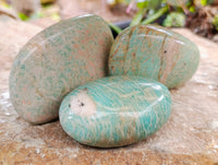 Polished Amazonite Palm Stones x 9 From Madagascar