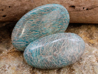 Polished Amazonite Palm Stones x 9 From Madagascar