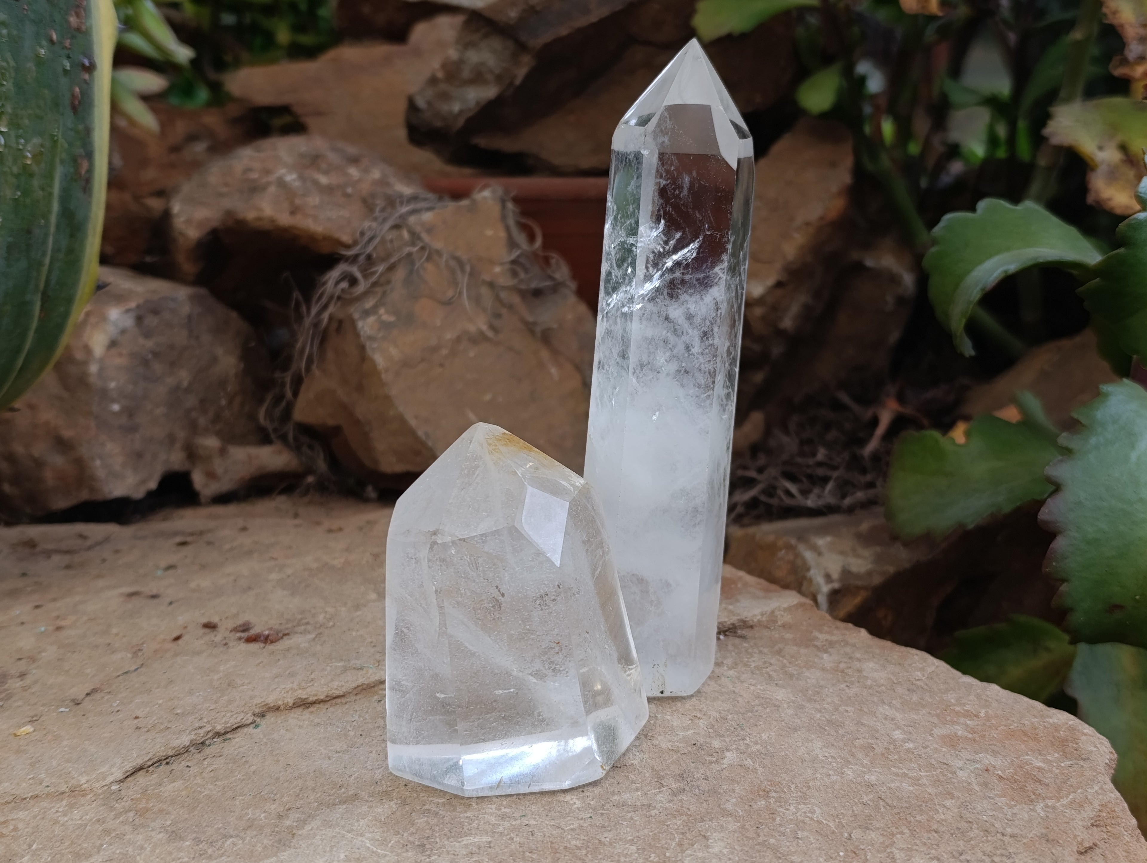 Polished Clear Quartz Crystals x 4 From Madagascar - Toprock Gemstones and Minerals 