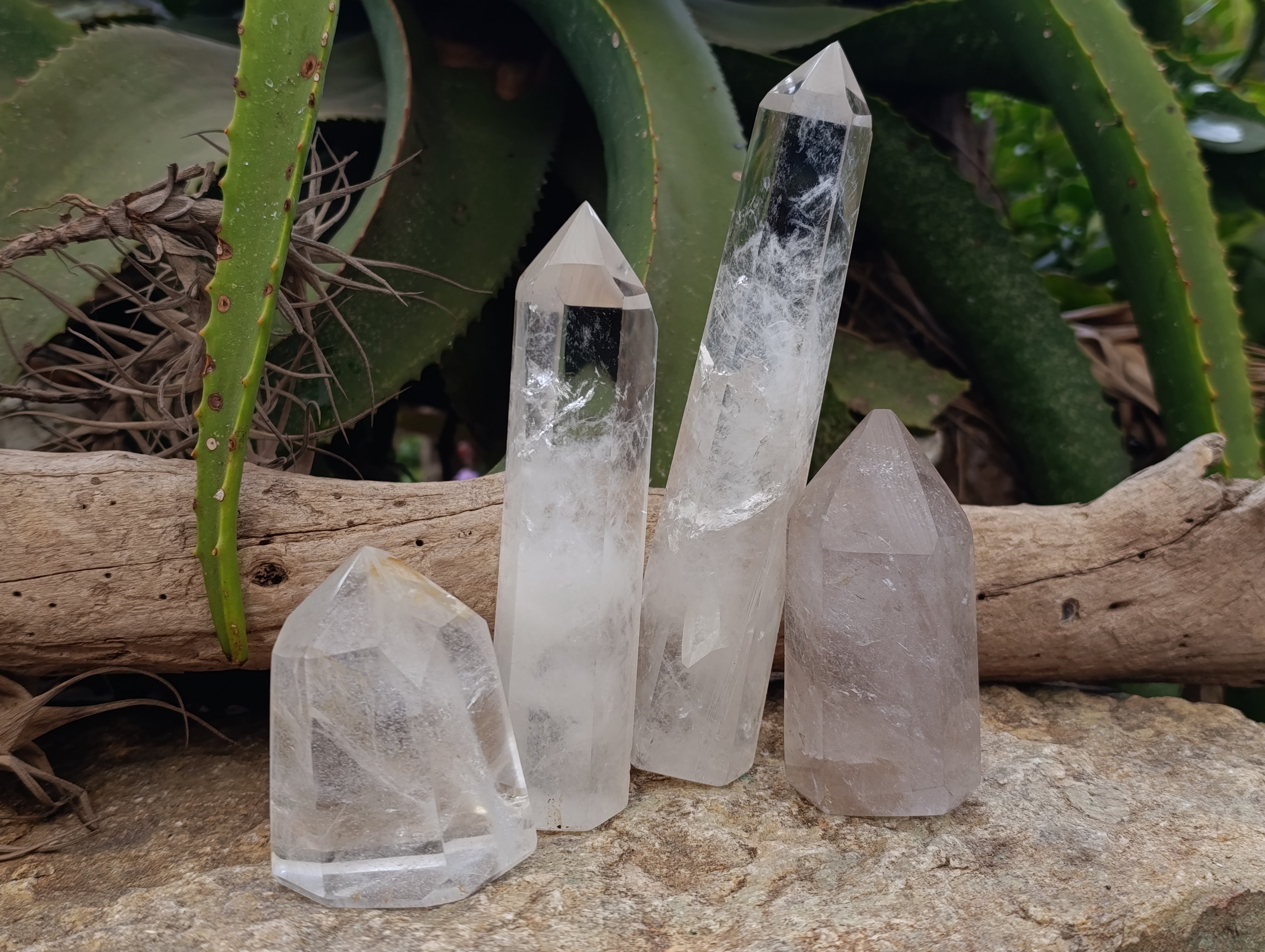 Polished Clear Quartz Crystals x 4 From Madagascar - Toprock Gemstones and Minerals 