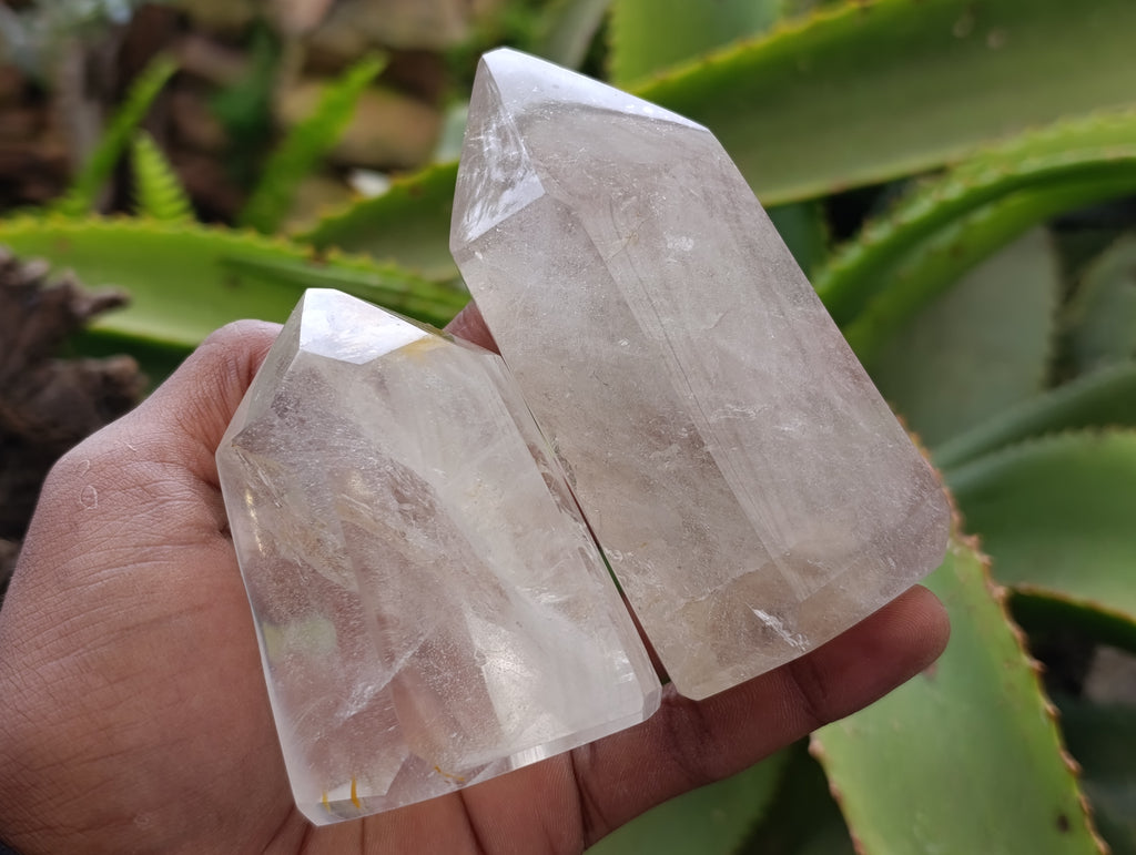 Polished Clear Quartz Crystals x 4 From Madagascar - Toprock Gemstones and Minerals 