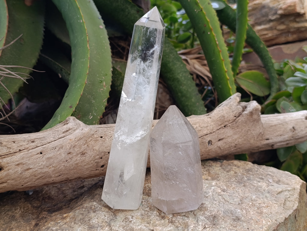 Polished Clear Quartz Crystals x 4 From Madagascar - Toprock Gemstones and Minerals 