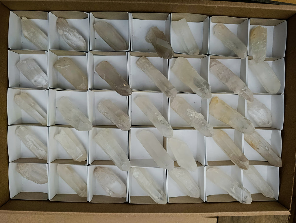 Natural Single Clear Quartz Crystals x 35 From Madagascar - Toprock Gemstones and Minerals 