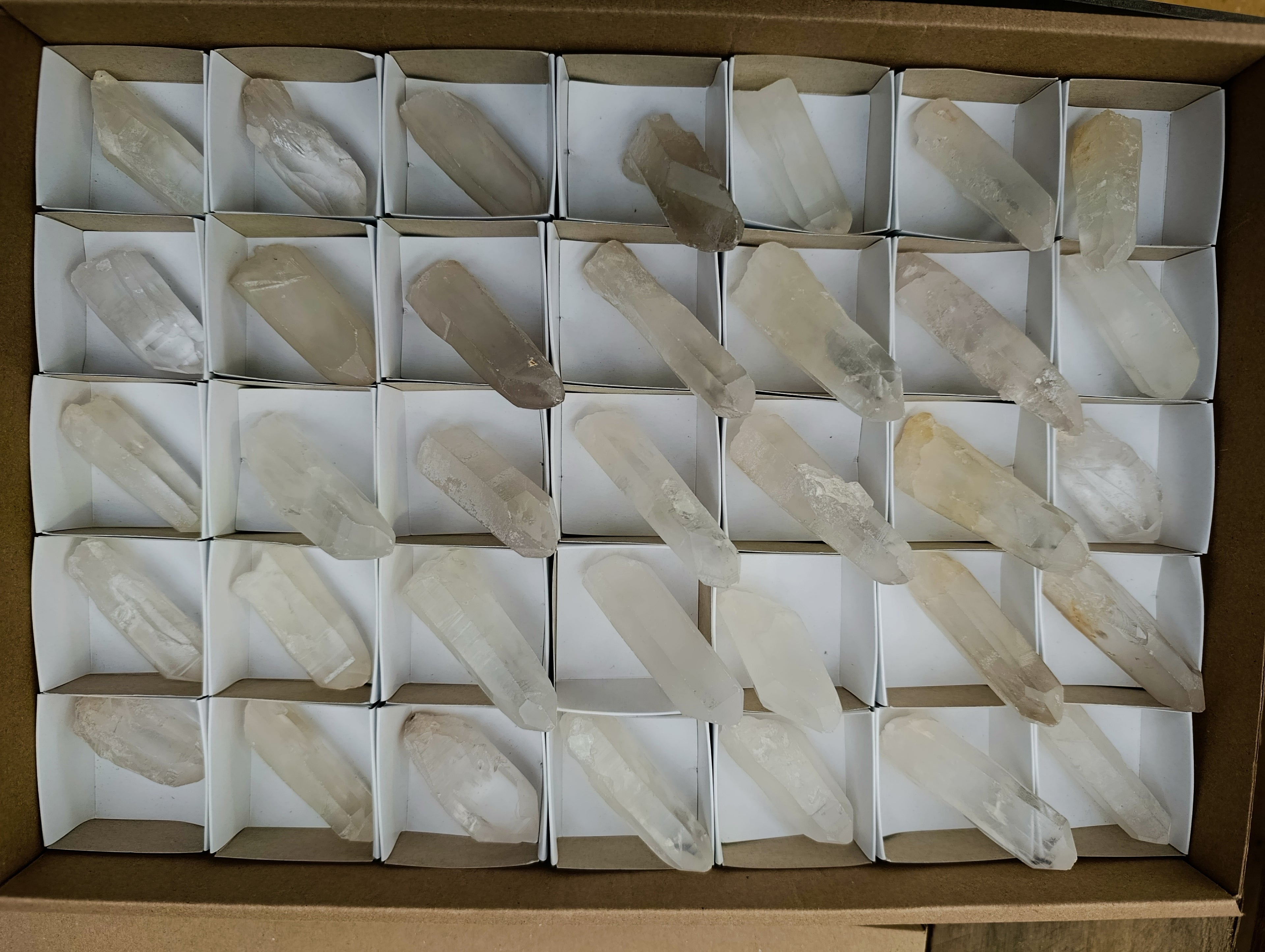 Natural Single Clear Quartz Crystals x 35 From Madagascar - Toprock Gemstones and Minerals 