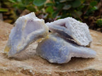 Natural Etched Blue Chalcedony Specimens x 12 From Nsanje, Malawi - Toprock Gemstones and Minerals 