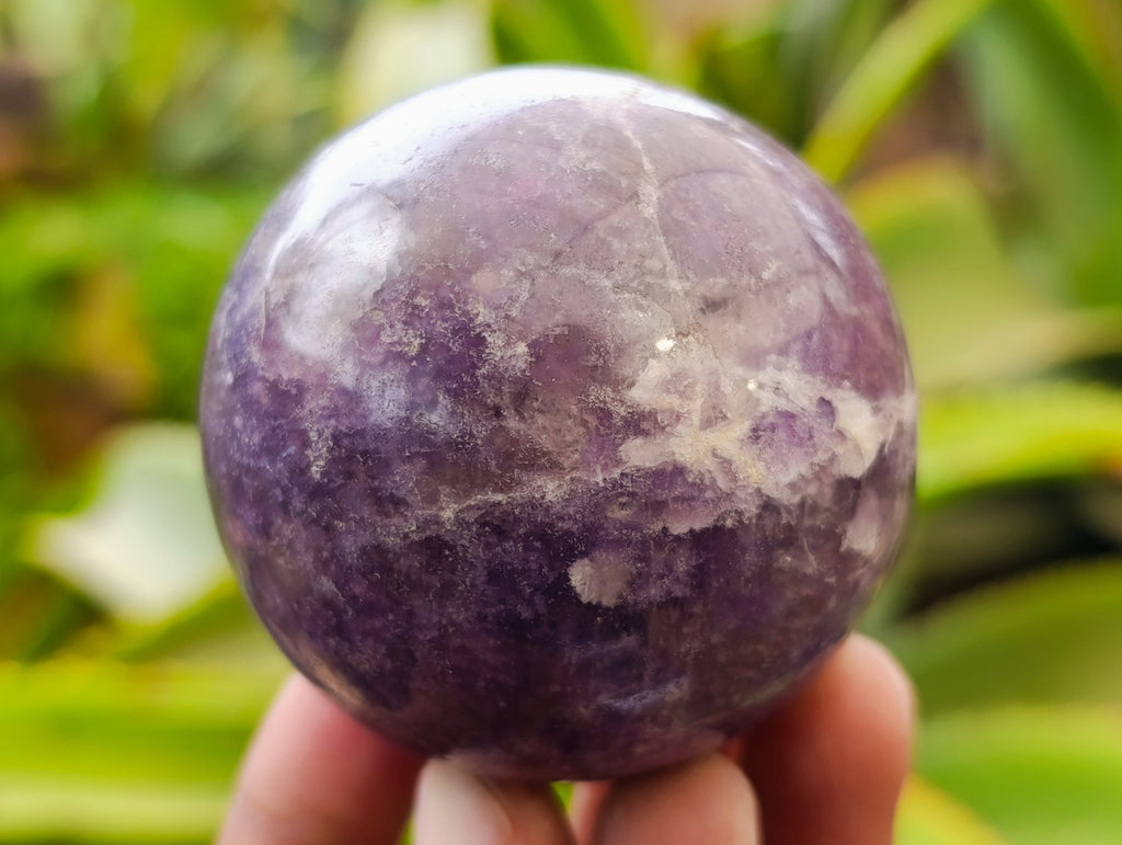 Polished Lepidolite with Pink Rubellite Spheres x 6 From Ambatondrazaka, Madagascar - Toprock Gemstones and Minerals 