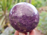 Polished Lepidolite with Pink Rubellite Spheres x 6 From Ambatondrazaka, Madagascar