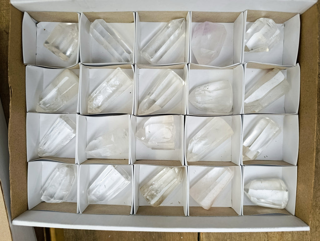 Polished Clear Quartz Crystals x 20 From Madagascar - Toprock Gemstones and Minerals 
